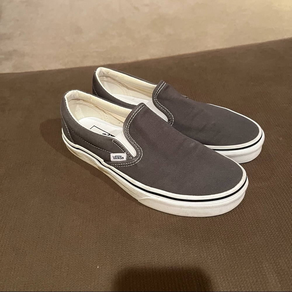gray slip on vans